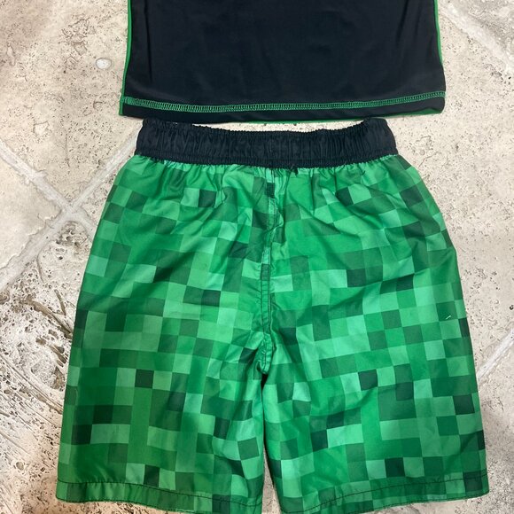 Minecraft Boys size small pool/beach top & swim trunks - Picture 5 of 8